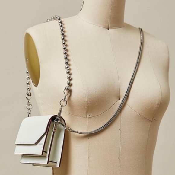 HANWEN Naomi White Leather Mini Crossbody Bag